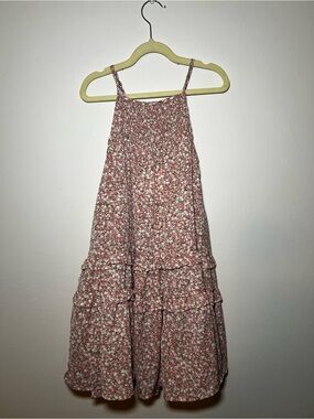 Hayden Girls' Pink Floral Tiered Sundress